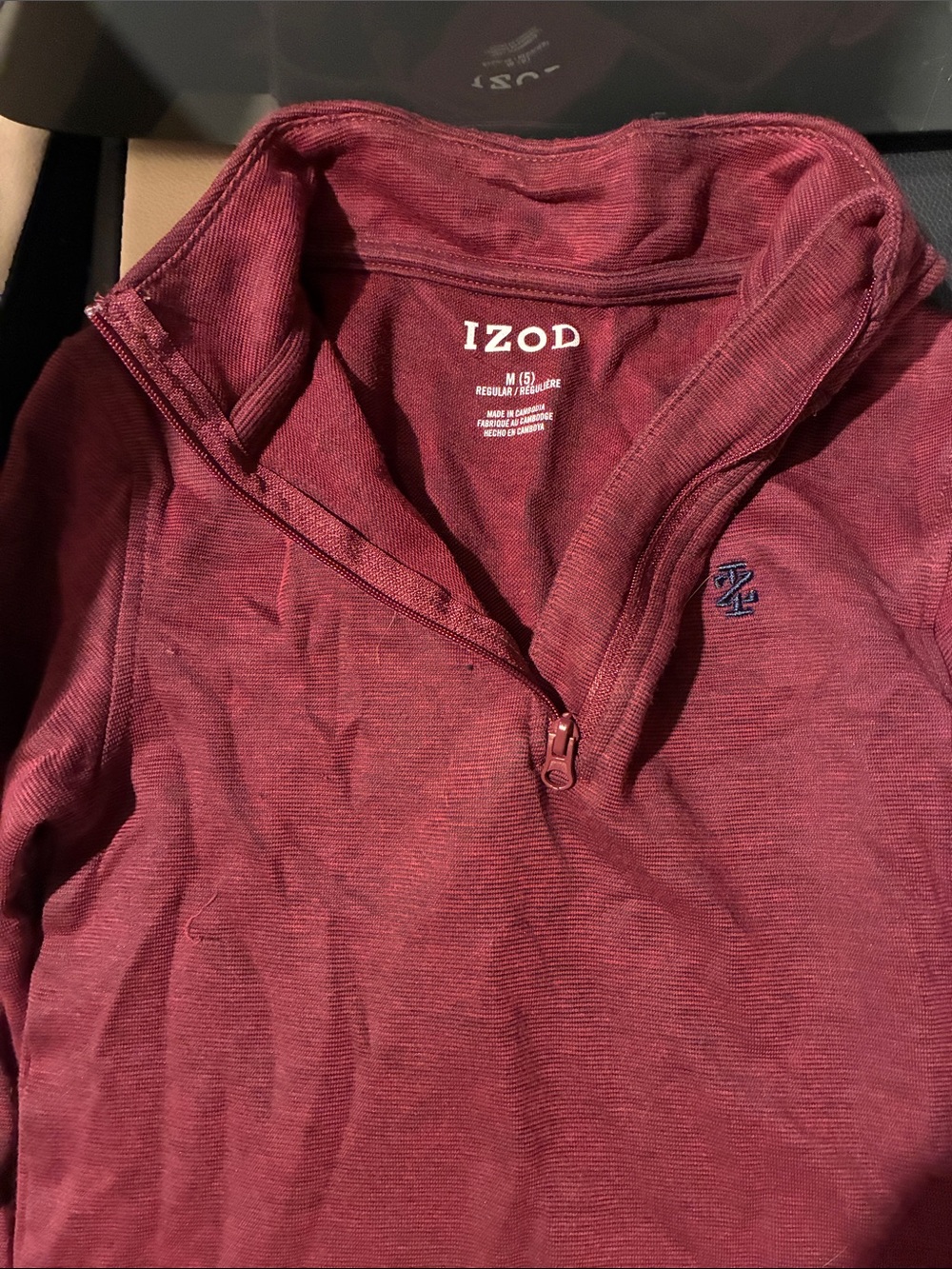 Izod Boys Burgundy Quarter-Zip Pullover